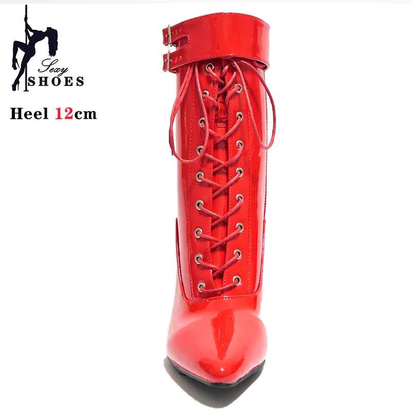 Funki Findz | Boots | Women's Patent Pointed Toe Ankle Boots
