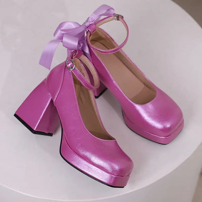 Funki Findz | Shoes | Women's Square Toe Block Heel Platforms