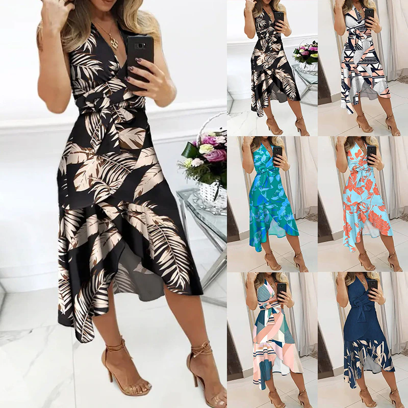Funki Findz | Dresses | Women's Summer Party Midi Wrap Dress