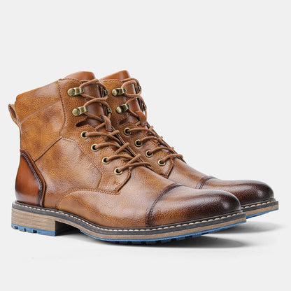 Funki Findz | Boots | Men's Faux Leather Retro Ankle Dress Boot