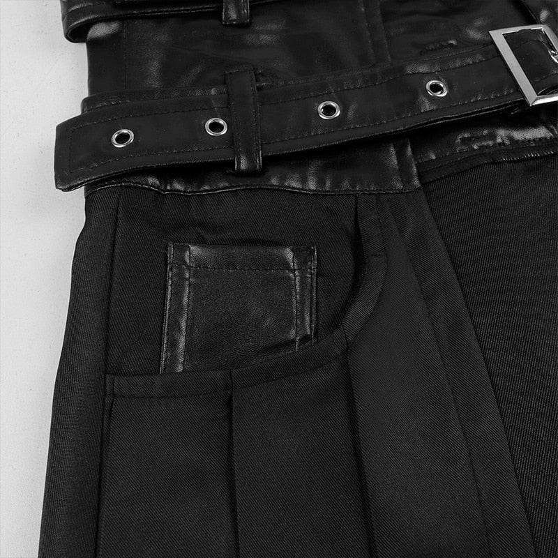 Funki Findz | Skirts | Men's Long Gothic Half Skirt | Buckle Straps