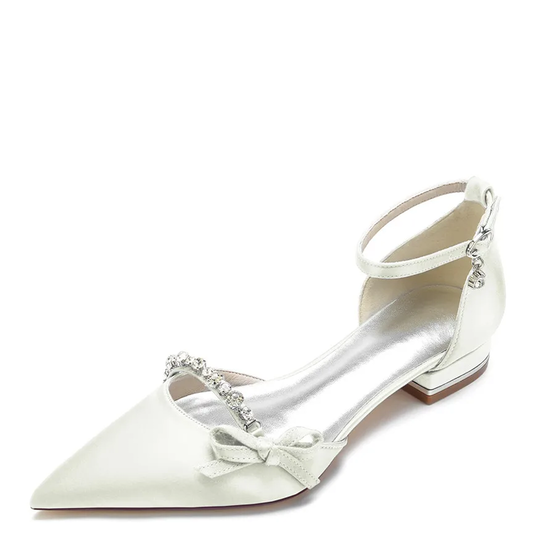 Funki Findz | Shoes | Women's Satin Rhinestones Wedding Flats