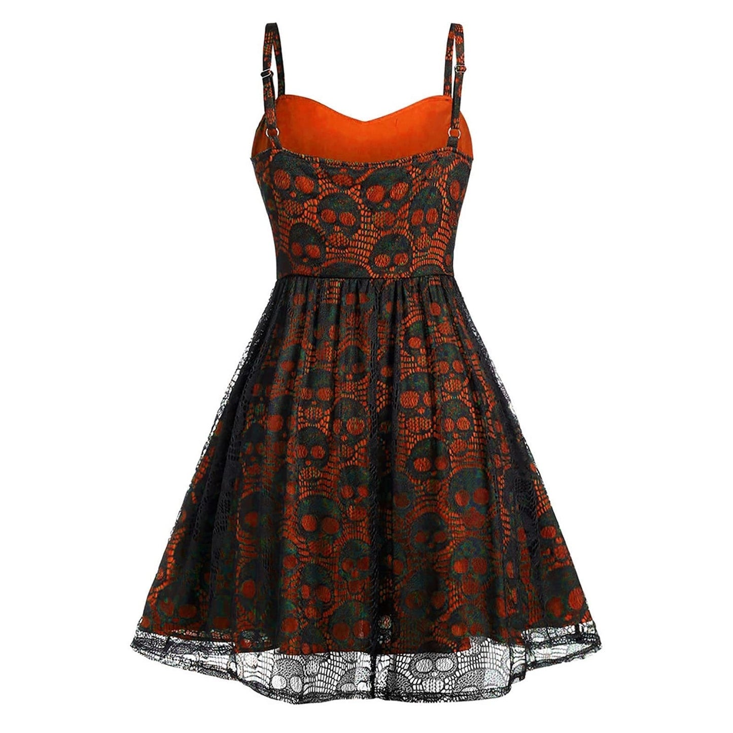 Funki Findz | Dresses | Women's Gothic Skull Lace Mini Dress