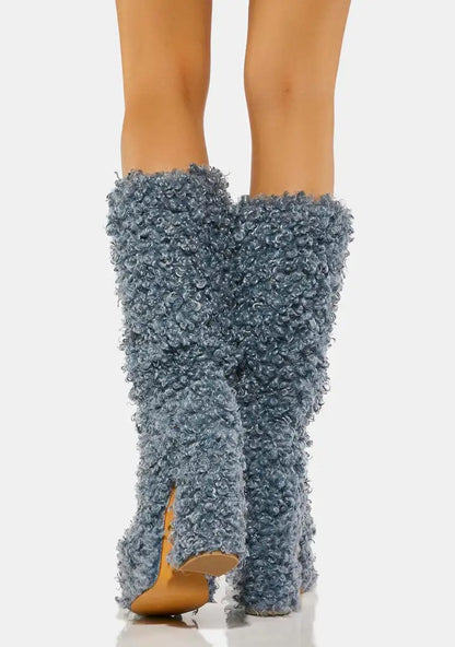 Funki Findz | Boots | Women's Knee-High Fuzzy Platform Boots