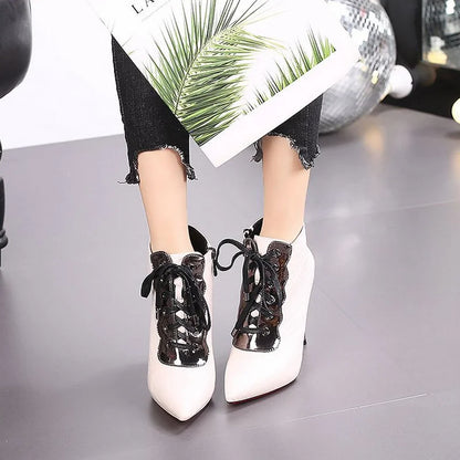Funki Findz | Boots | Women's High Heeled Lace-up Ankle Boots