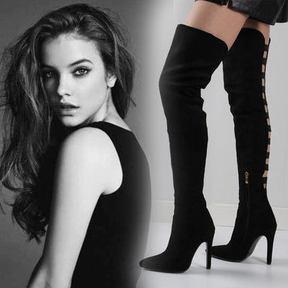 Funki Findz | Boots | Women's Over Knee Hollowed Out Boots