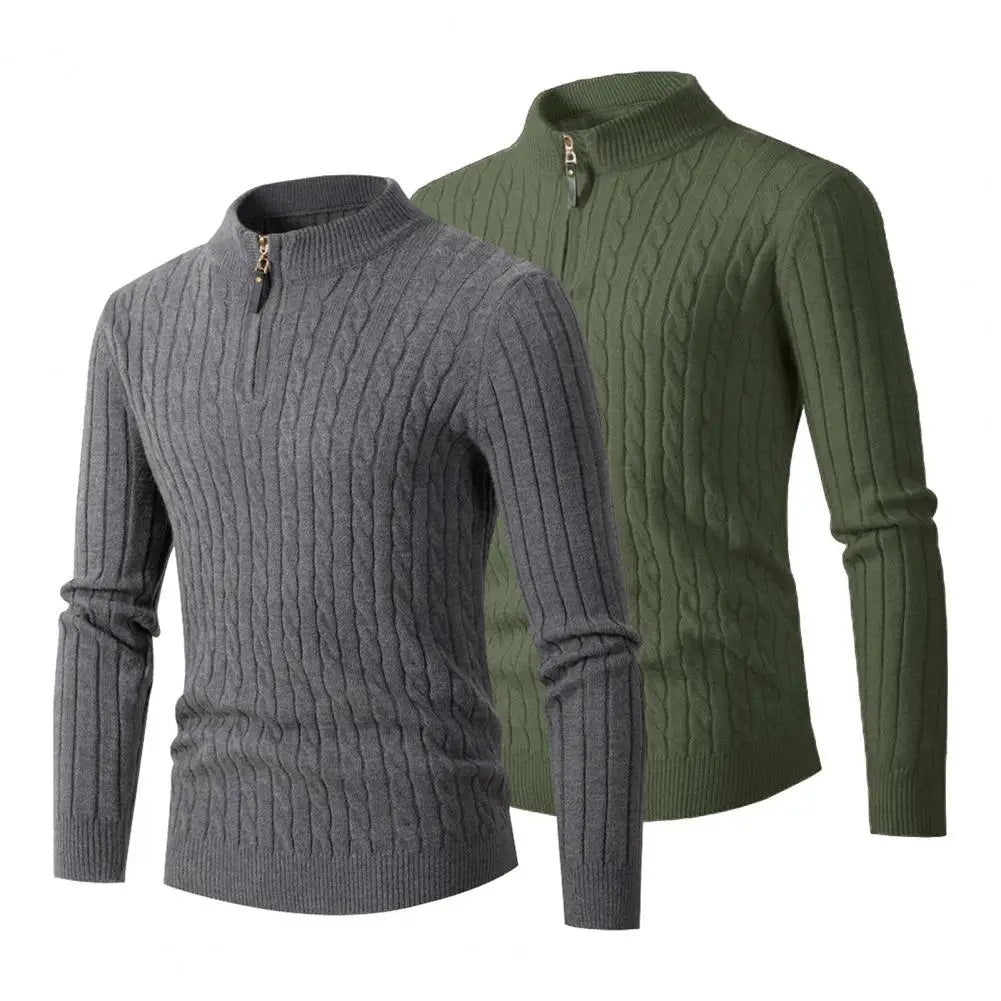 Funki Findz | Sweaters | Men's Slim Mock Neck Knitted Pullovers