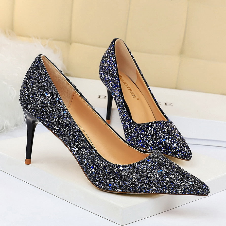 Funki Findz | Shoes | Women's High Heel Glitter Prom Pumps
