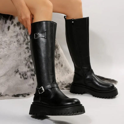 Funki Findz | Boots | Women's Knee High Chelsea Biker Boots