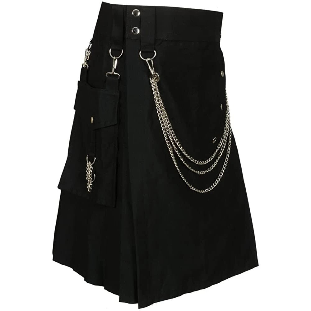 Funki Findz | Skirts | Men's Gothic Kendo Pocket Chain Link Kilts