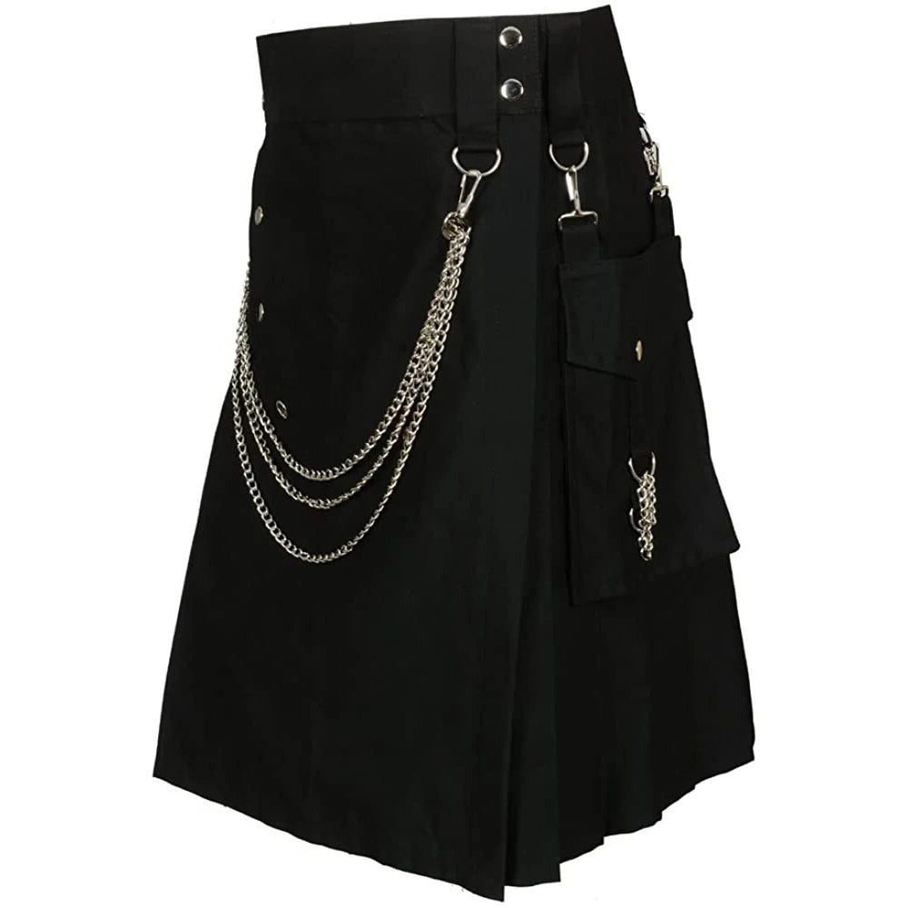 Funki Findz | Skirts | Men's Gothic Kendo Pocket Chain Link Kilts
