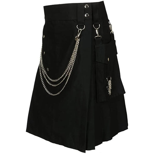 Funki Findz | Skirts | Men's Gothic Kendo Pocket Chain Link Kilts