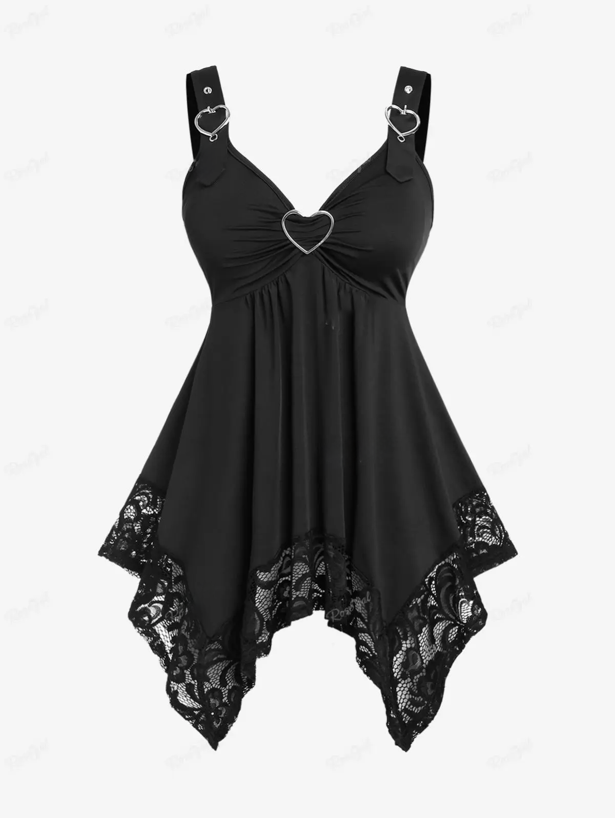 Funki Findz | Shirts | Women's Gothic Lace Hanky Hem Shirt