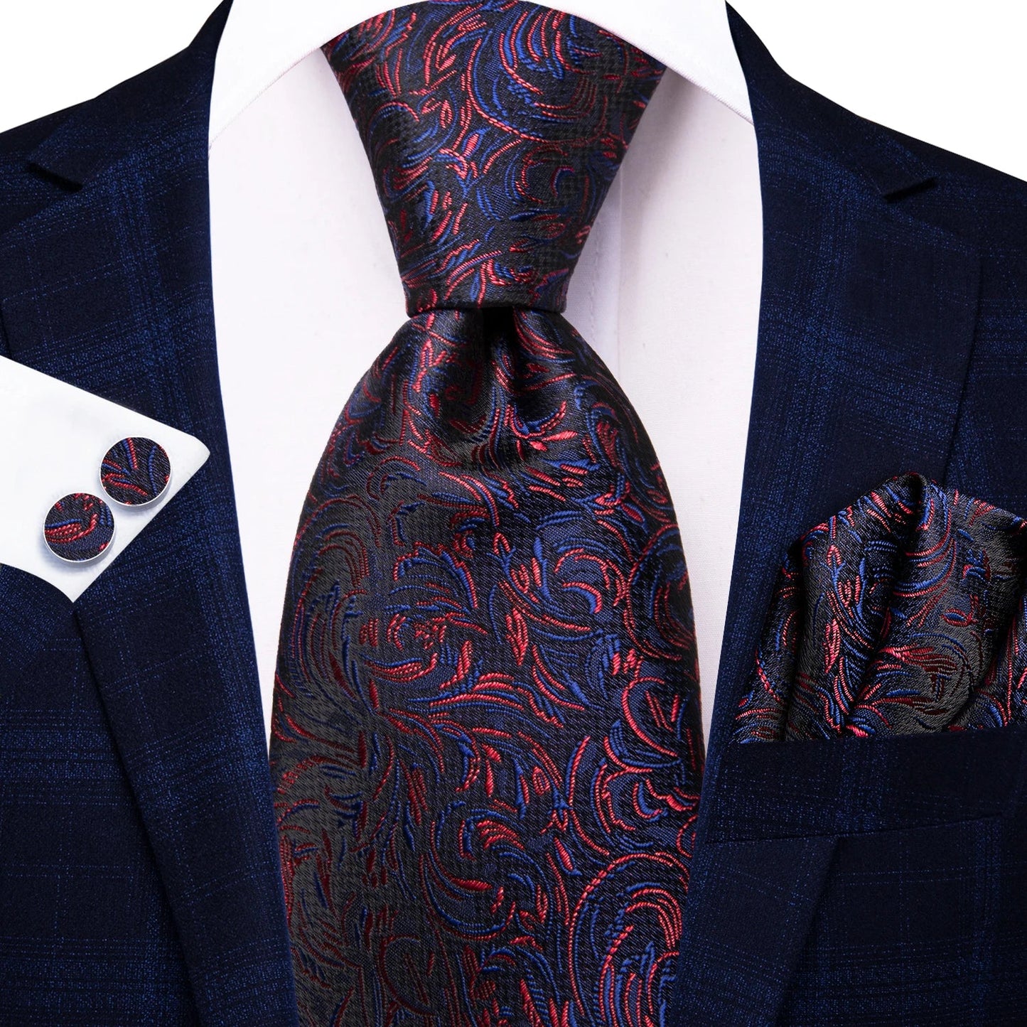 Funki Findz | Neckties | Men's Elegant Silk Wedding 3Pcs Tie Set