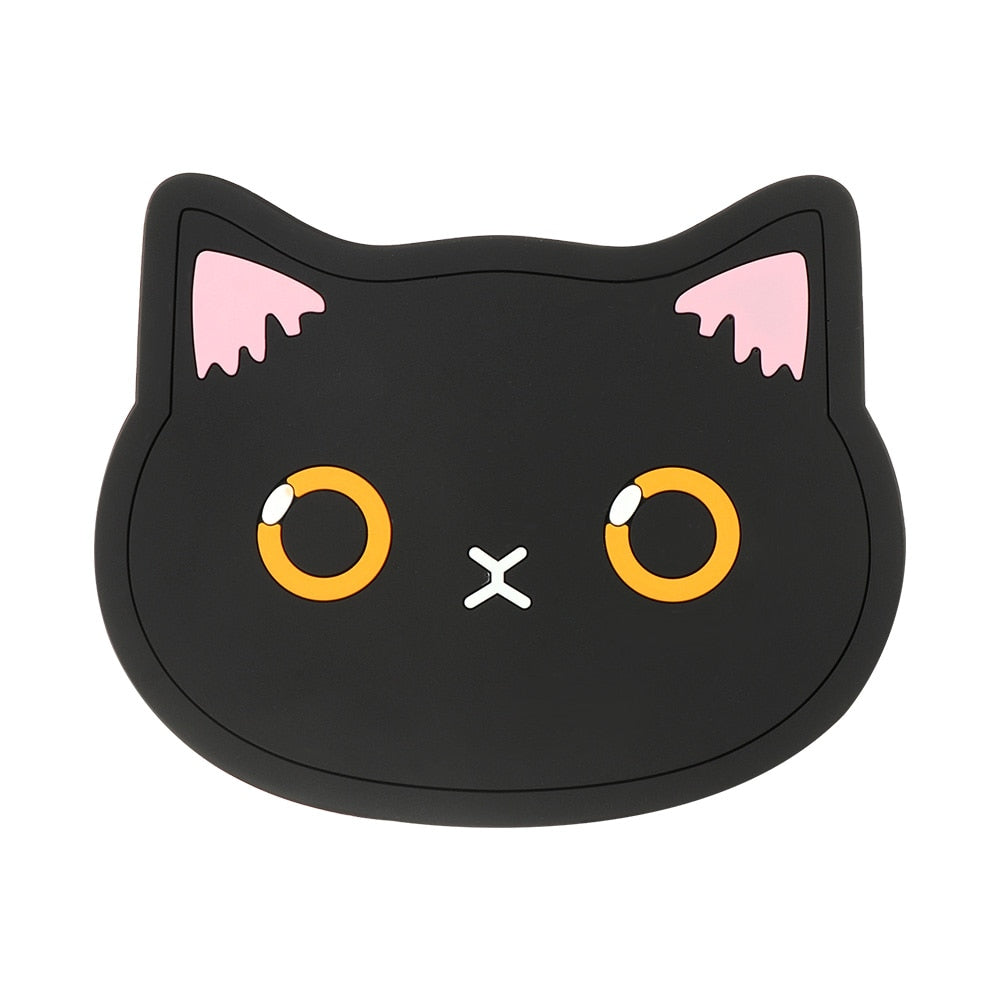 Funki Findz | Coasters | Cute Cartoon Cat Face Cup Mats 6 Pcs