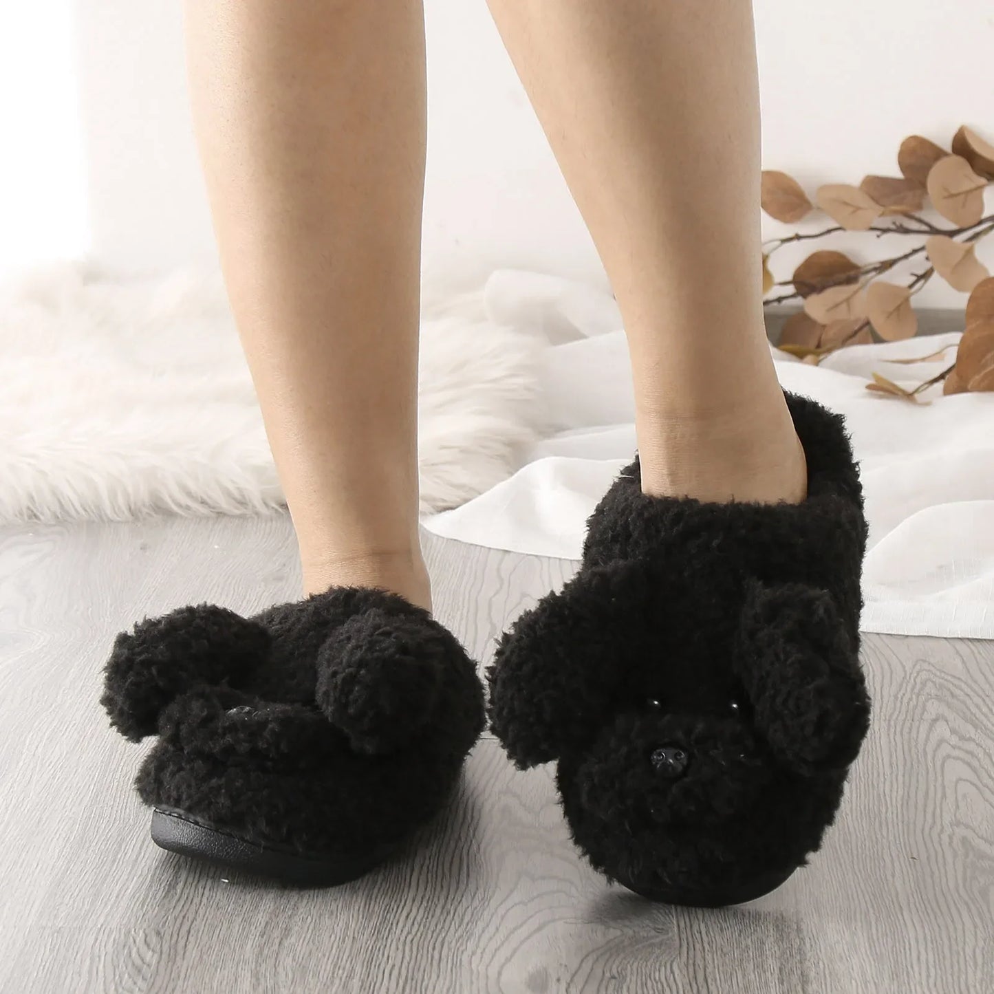 Funki Findz | Shoes | Women's Fluffy Cartoon Dog Fur Slippers