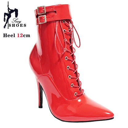 Funki Findz | Boots | Women's Patent Pointed Toe Ankle Boots
