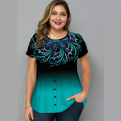 Funki Findz | Shirts | Women's Plus Ombre Top | Casual Summer