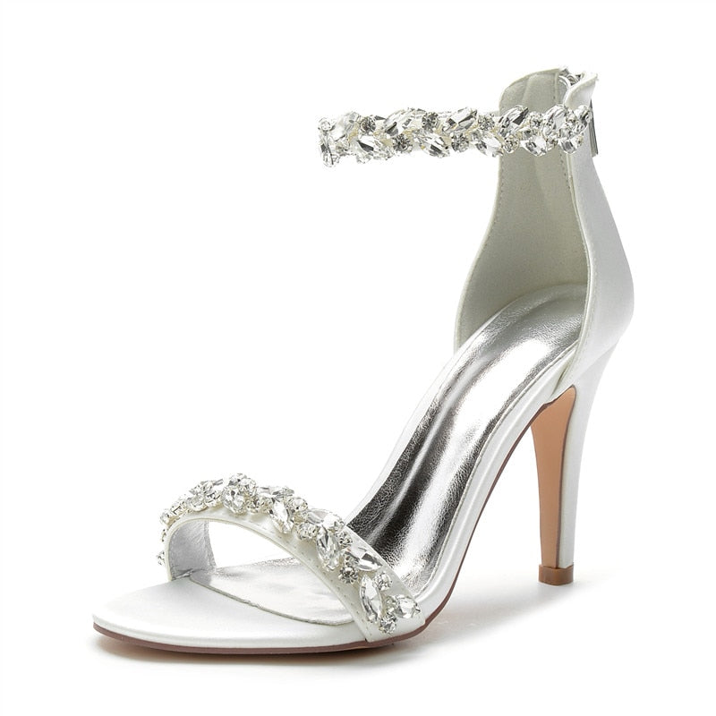 Funki Findz | Shoes | Women's Crystal Strap Satin Prom Stilettos