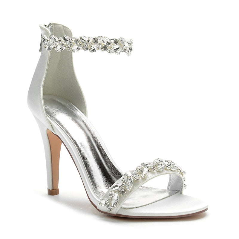 Funki Findz | Shoes | Women's Crystal Strap Satin Prom Stilettos