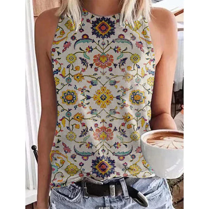 Funki Findz | Shirts | Women's Paisley 3D Print Retro Tank Tops