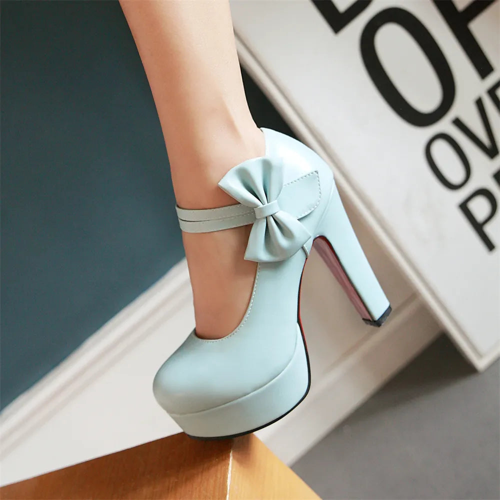 Funki Findz | Shoes | Women's Cute Ankle Bow Wedding Heels