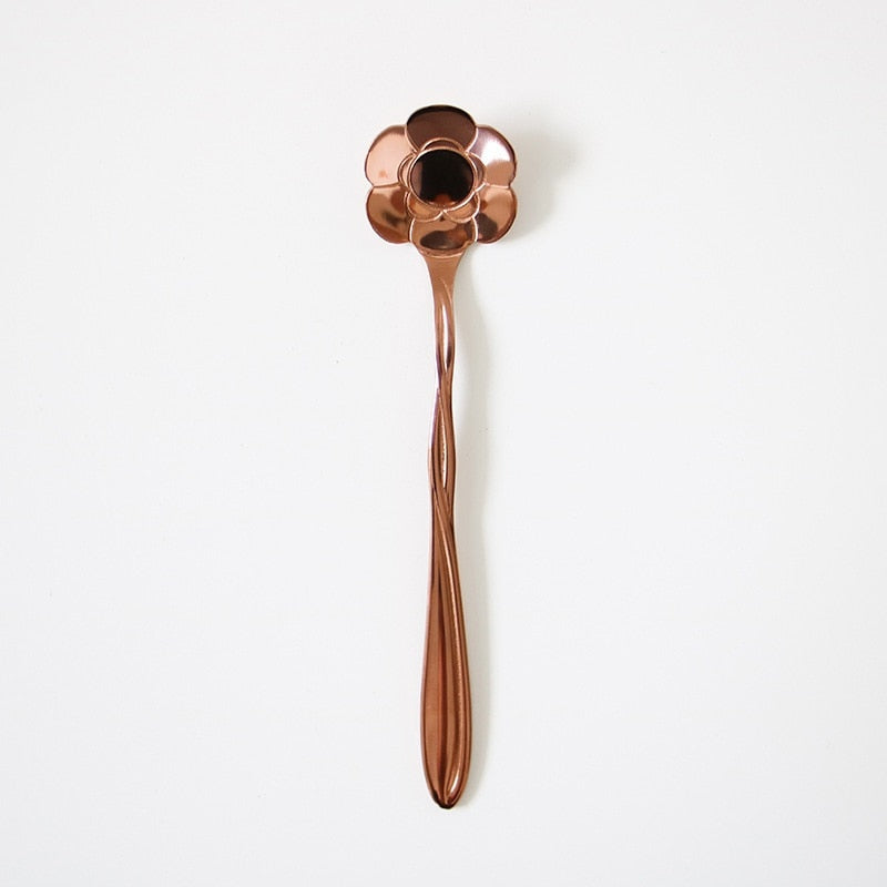Funki Findz | Spoons | Vintage Gold Flower Coffee Spoons 8 Pcs