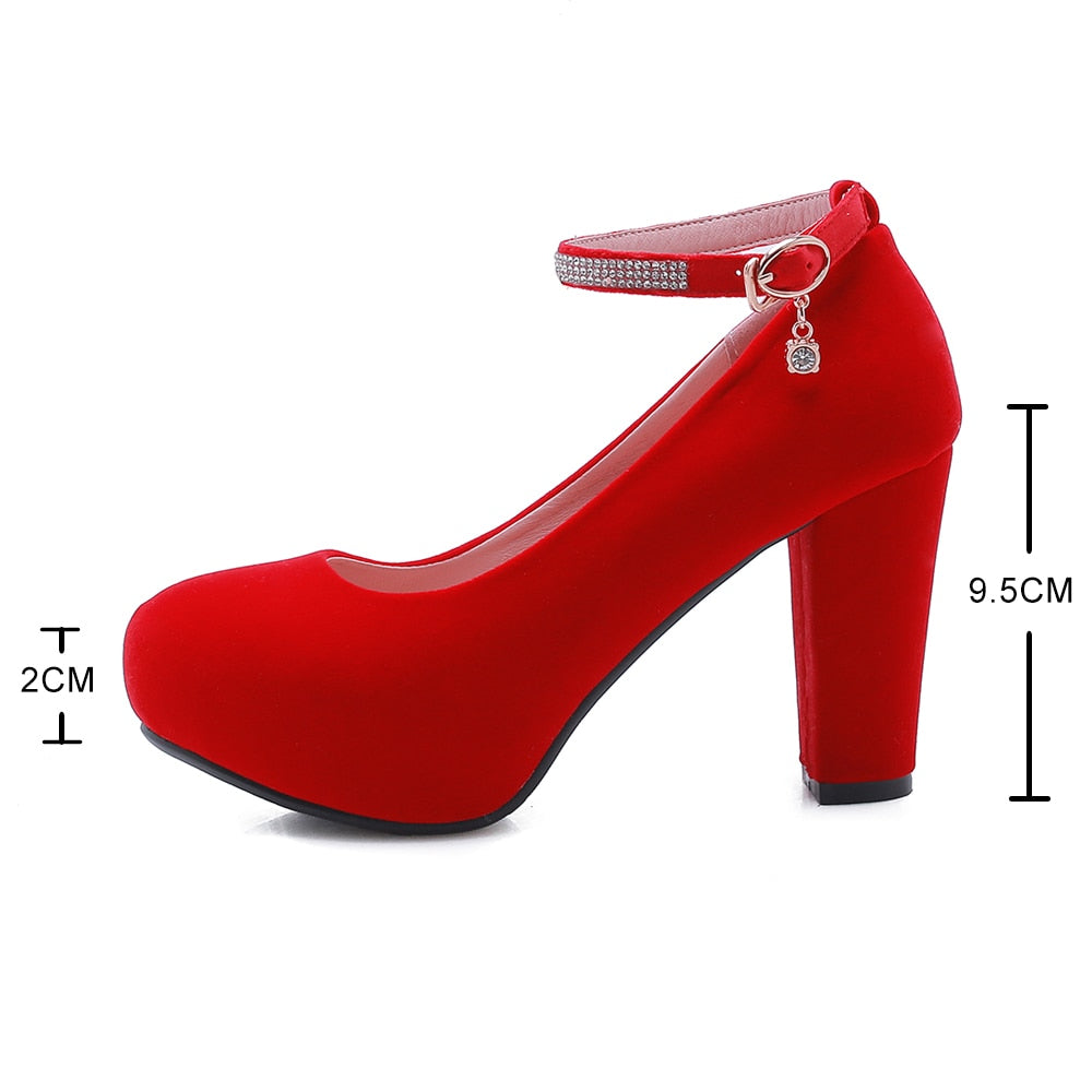 Funki Findz | Shoes | Women's Velvet Flock Platform Mary Janes