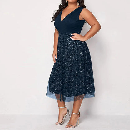 Funki Findz | Dresses | Women's Plus Evening Party Midi Dress