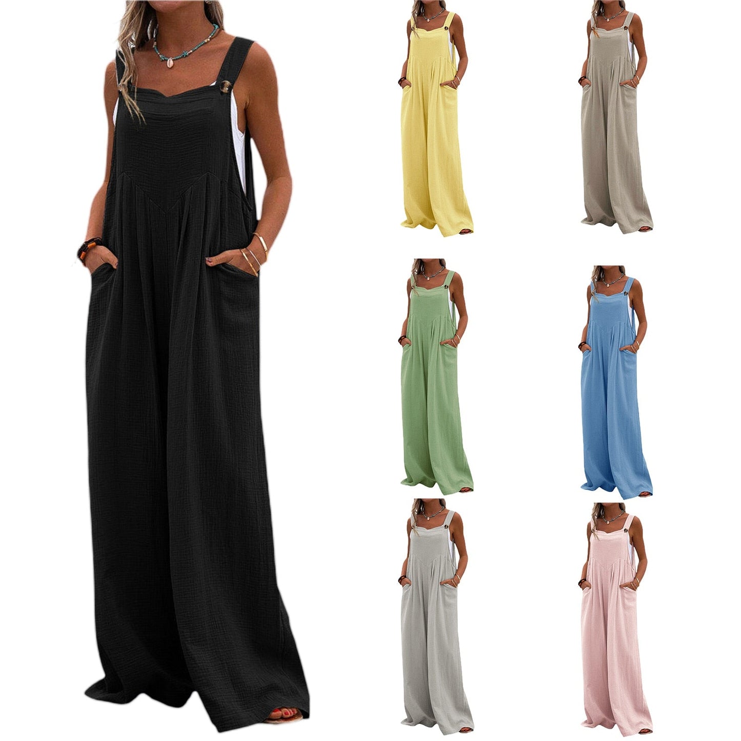 Funki Findz | Pants | Women's Elegant Wide Leg Bib Romper