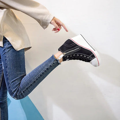 Funki Findz | Boots | Women's High Platform Zipper Sneakers