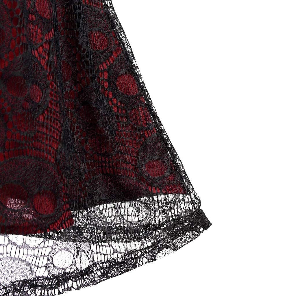 Funki Findz | Dresses | Women's Gothic Skull Lace Mini Dress