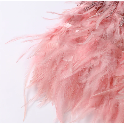 Funki Findz | Dresses | Women's Sequin Feather Fringe Dress