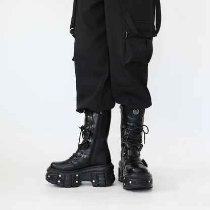 Funki Findz | Boots | Women's Punk Style Lace-up Platform Boot