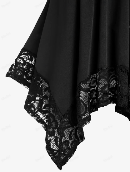 Funki Findz | Shirts | Women's Gothic Lace Hanky Hem Shirt