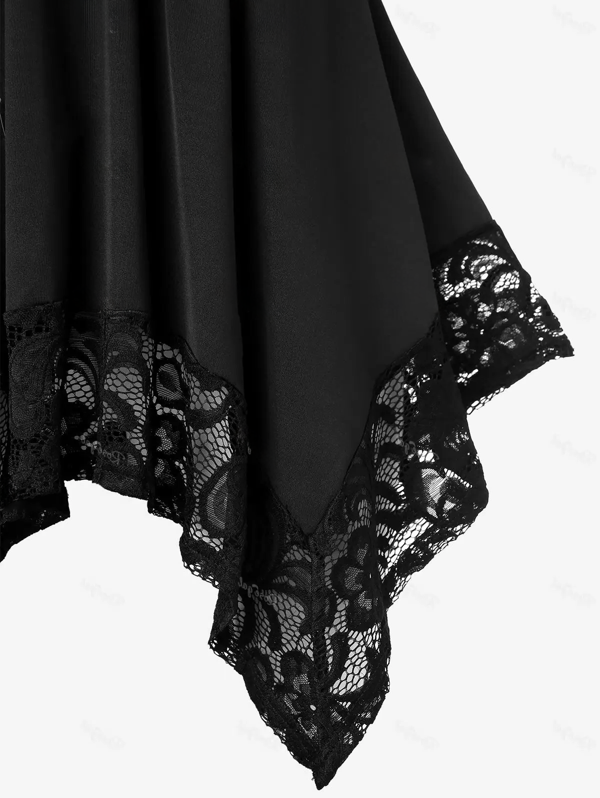 Funki Findz | Shirts | Women's Gothic Lace Hanky Hem Shirt