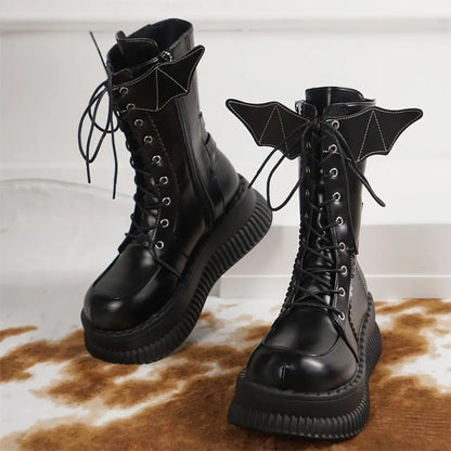 Funki Findz | Boots | Women's Gothic Mid-Calf Platform Boots