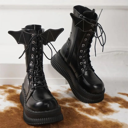 Funki Findz | Boots | Women's Gothic Mid-Calf Platform Boots