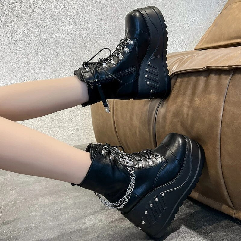 Funki Findz | Boots | Women's Gothic Punk Platform Ankle Boots