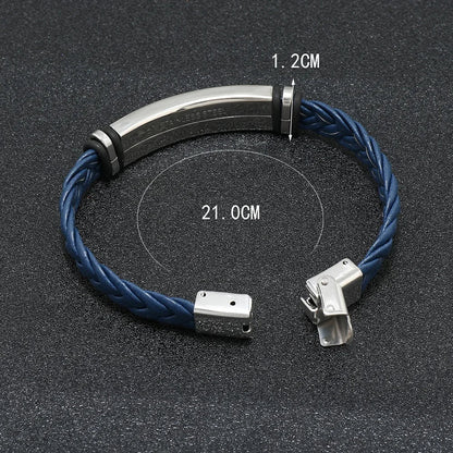 Funki Findz | Bracelets | Unisex Titanium Woven Leather Bracelet