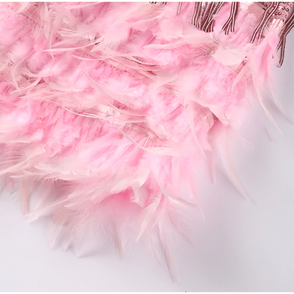 Funki Findz | Dresses | Women's Sequin Feather Fringe Dress