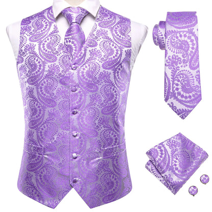Funki Findz | Vests | Men's Formal 4 Pcs Silk Slim Waistcoat Sets