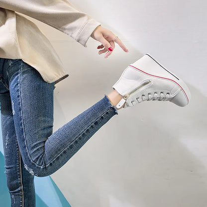 Funki Findz | Boots | Women's High Platform Zipper Sneakers