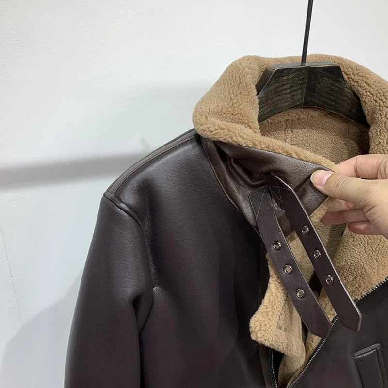 Funki Findz | Jackets | Men's Faux Leather Fleece Bomber Jacket