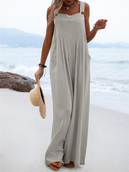 Funki Findz | Pants | Women's Elegant Wide Leg Bib Romper