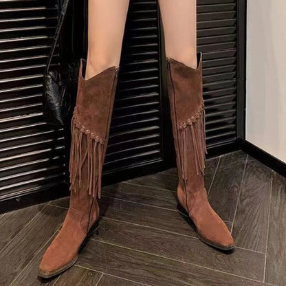 Funki Findz | Boots | Women's Suede Leather Fringe Boots