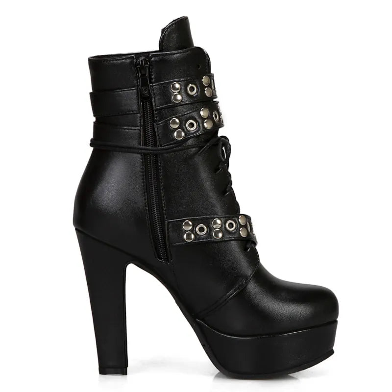 Funki Findz | Boots | Women's Buckle Strap Platform Ankle Boots