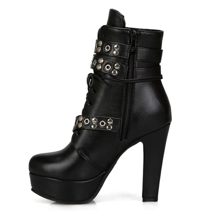 Funki Findz | Boots | Women's Buckle Strap Platform Ankle Boots