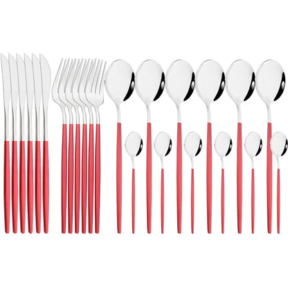 Funki Findz | Cutlery Sets | Gold Stainless Steel Mirror Polish 24 Set