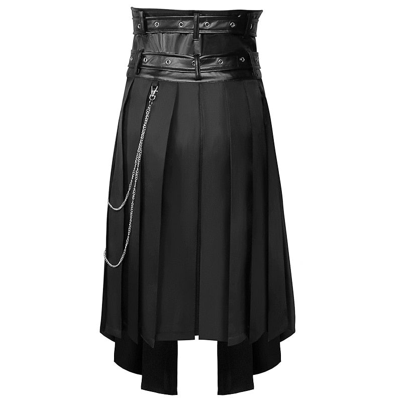 Funki Findz | Skirts | Men's Long Gothic Half Skirt | Buckle Straps